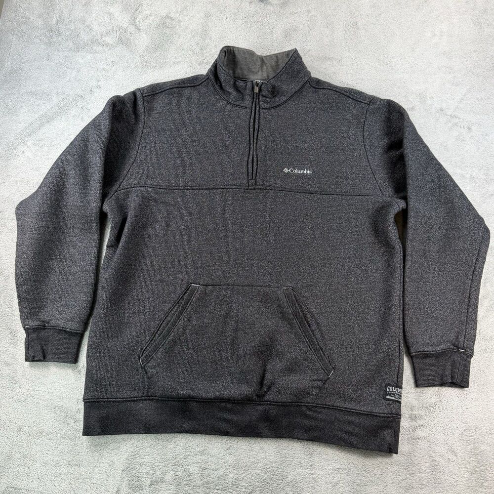 Columbia Quarter Zip Pullover Sweatshirt Men's XXL Dark Gray Fleece